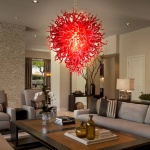 Large Chandelier Chihuly Style Chandelier (Red)