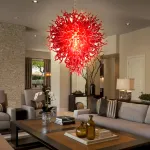 Large Chandelier Chihuly Style Chandelier (Red)