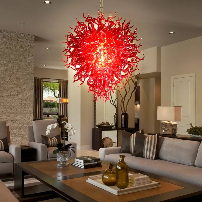 Large Chandelier Chihuly Style Chandelier (Red)