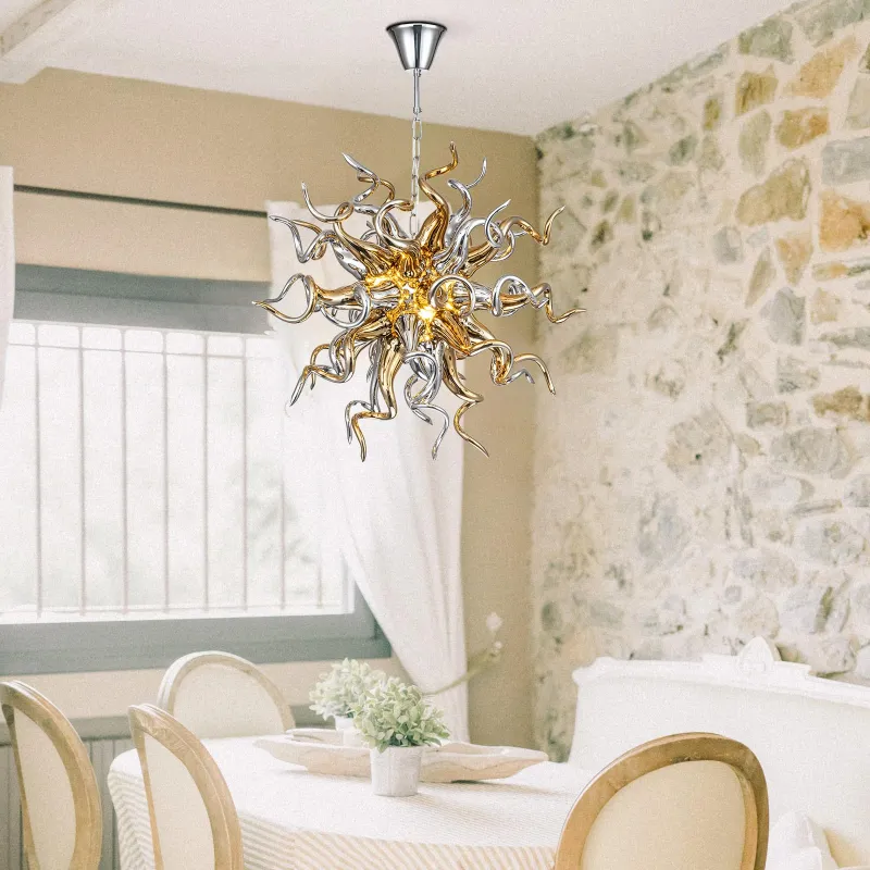 Sputnik Pendant Light Chihuly Style Chandeliers (Golden And Silver)