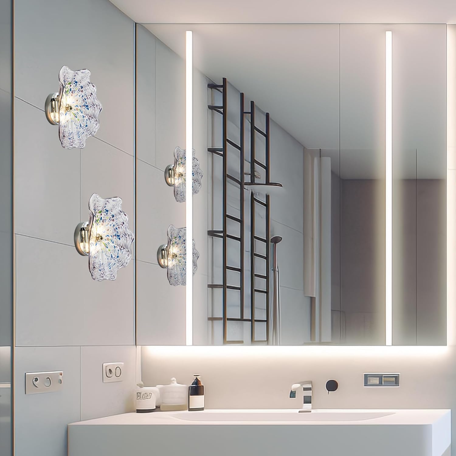 Stained Murano Sconces Glass Wall Plates Light Fixture Dia 12"