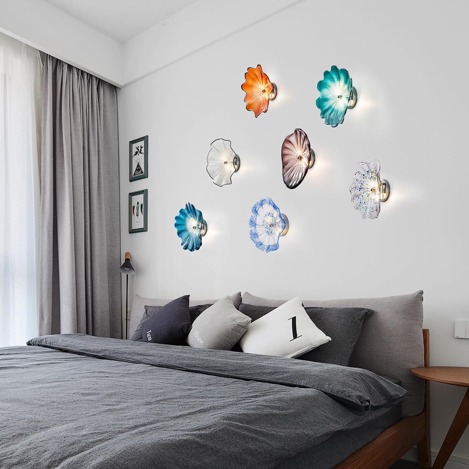 Stained Murano Sconces Glass Wall Plates Light Fixture Dia 12"