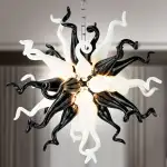 Sputnik Pendant Light Chihuly Style Chandeliers (Black And White Colors)