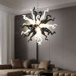 Sputnik Pendant Light Chihuly Style Chandeliers (Black And White Colors)