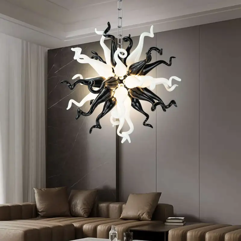 Sputnik Pendant Light Chihuly Style Chandeliers (Black And White Colors)