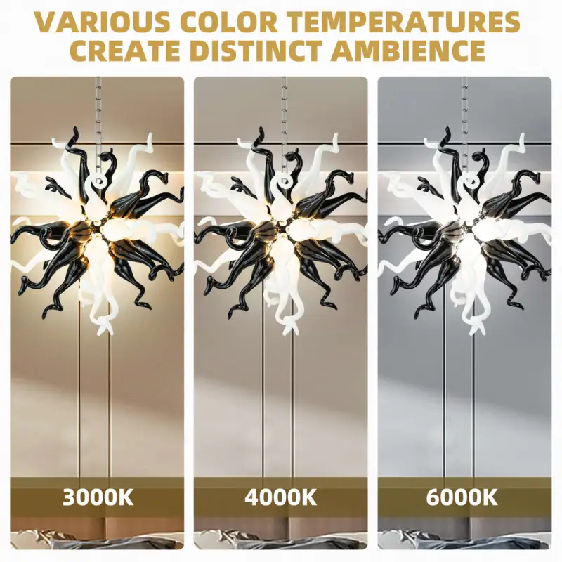 Sputnik Pendant Light Chihuly Style Chandeliers (Black And White Colors)