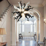 Sputnik Pendant Light Chihuly Style Chandeliers (Black And White Colors)