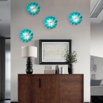 Turquoise Murano Sconces Glass Wall Plates Light Fixture Dia 12"