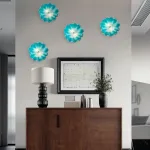 Turquoise Murano Sconces Glass Wall Plates Light Fixture Dia 12"