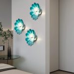 Turquoise Murano Sconces Glass Wall Plates Light Fixture Dia 12"