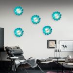 Turquoise Murano Sconces Glass Wall Plates Light Fixture Dia 12"