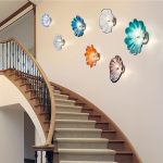 White Murano Sconces Glass Wall Plates Light Fixture Dia 12"