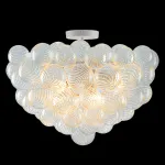 Modern Bubble Chandelier White Finish and Clear Blown Glass
