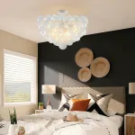 Modern Bubble Chandelier White Finish and Clear Blown Glass
