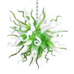 Chihuly Style Chandelier Hand Blown Glass Chandelier (Green And White Color)