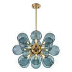 Glass Bubble Chandelier Cluster Style Blue Color