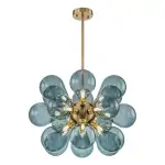 Glass Bubble Chandelier Cluster Style Blue Color