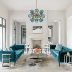 Glass Bubble Chandelier Cluster Style Blue Color