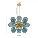 Glass Bubble Chandelier Cluster Style Blue Color