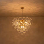 Brass Bubble Chandelier Clear Glass Cluster Style