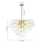 Brass Bubble Chandelier Clear Glass Cluster Style
