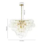 Brass Bubble Chandelier Clear Glass Cluster Style