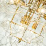 Brass Bubble Chandelier Clear Glass Cluster Style