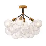 Modern Glass Bubble Chandelier/Semiflush Cluster Style