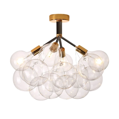 Modern Glass Bubble Chandelier/Semiflush Cluster Style 01