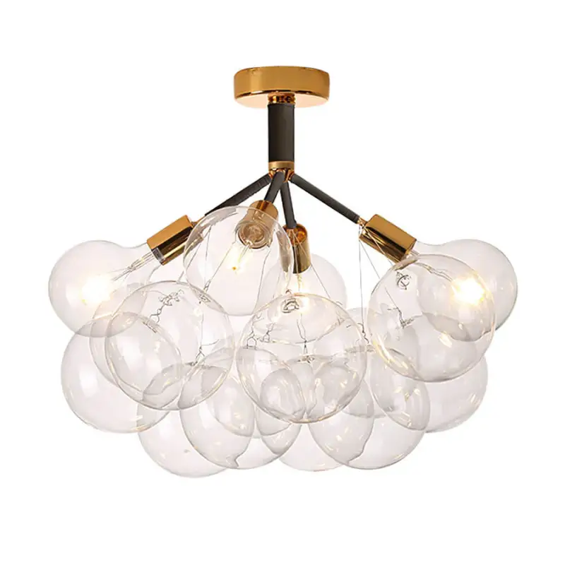 Modern Glass Bubble Chandelier/Semiflush Cluster Style