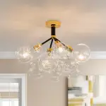 Modern Glass Bubble Chandelier/Semiflush Cluster Style