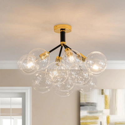 Modern Glass Bubble Chandelier/Semiflush Cluster Style 02