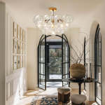 Modern Glass Bubble Chandelier/Semiflush Cluster Style