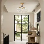 Modern Glass Bubble Chandelier/Semiflush Cluster Style