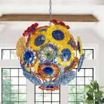 Murano Ceiling Light Blown Glass Plates Chandelier (Multi Colors)