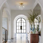 Clear Glass Globe Bubble Ceiling Light 3-Light Cluster Style Brass Finish