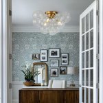 Clear Glass Globe Bubble Ceiling Light 3-Light Cluster Style Brass Finish