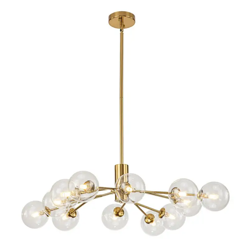 Mid Century Sputnik Glass Globe Bubble Branch Chandelier