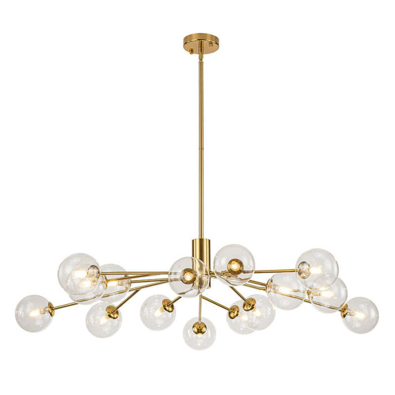 Mid Century Sputnik Glass Globe Bubble Branch Chandelier
