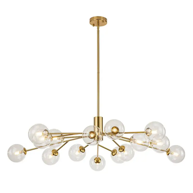 Mid Century Sputnik Glass Globe Bubble Branch Chandelier