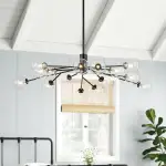 Mid Century Sputnik Glass Globe Bubble Branch Chandelier