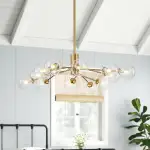 Mid Century Sputnik Glass Globe Bubble Branch Chandelier