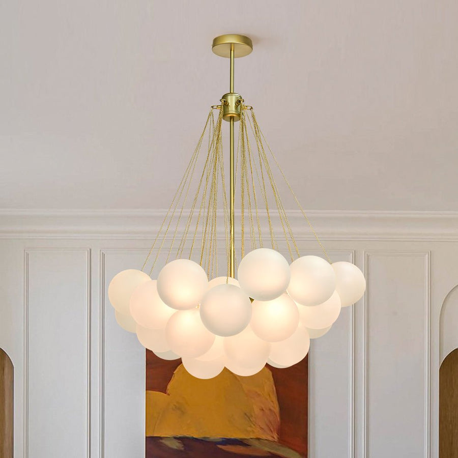 Cluster Frosted Modern Bubble Chandelier