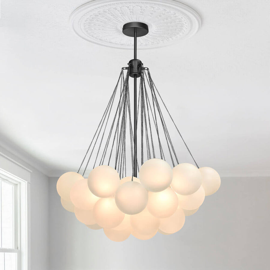 Cluster Frosted Modern Bubble Chandelier