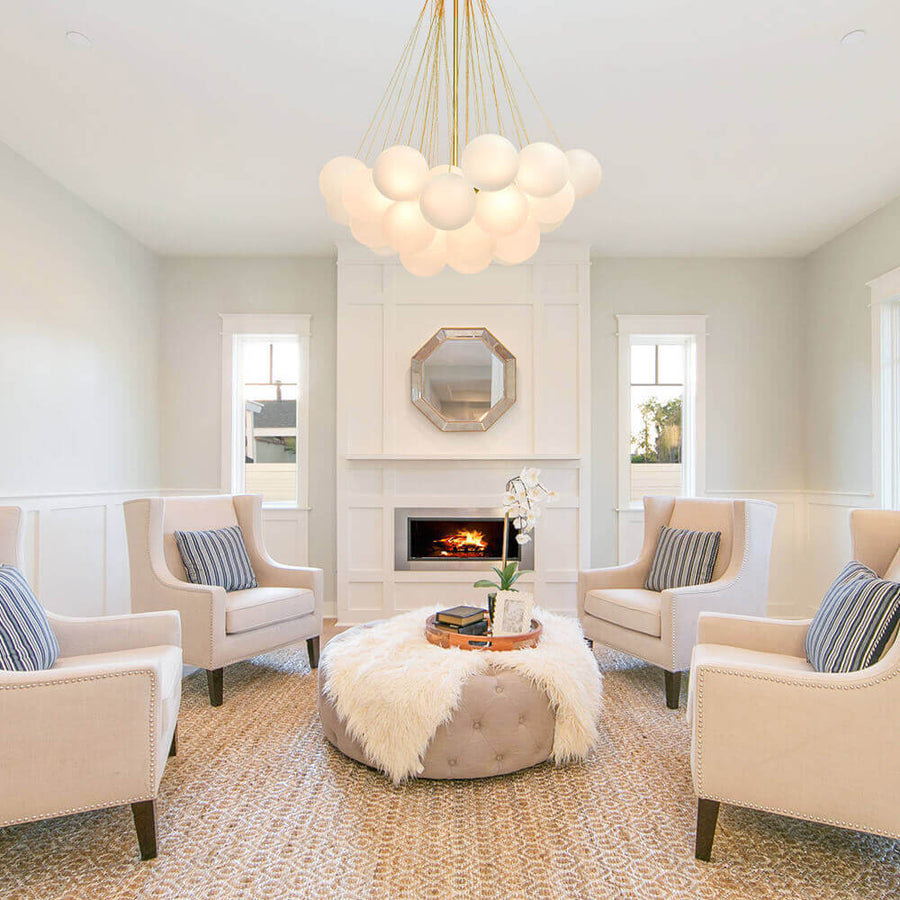 Cluster Frosted Modern Bubble Chandelier