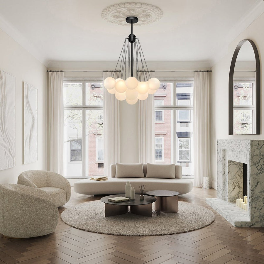 Cluster Frosted Modern Bubble Chandelier