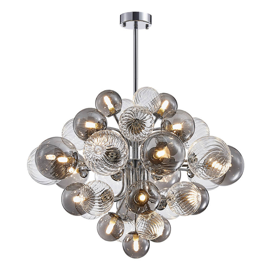 Glass Globe Bubble Chandelier 23.6"/31.5" Cluster Wide Large Chandelier