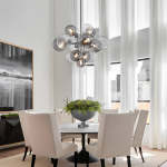 Glass Globe Bubble Chandelier 23.6"/31.5" Cluster Wide Large Chandelier