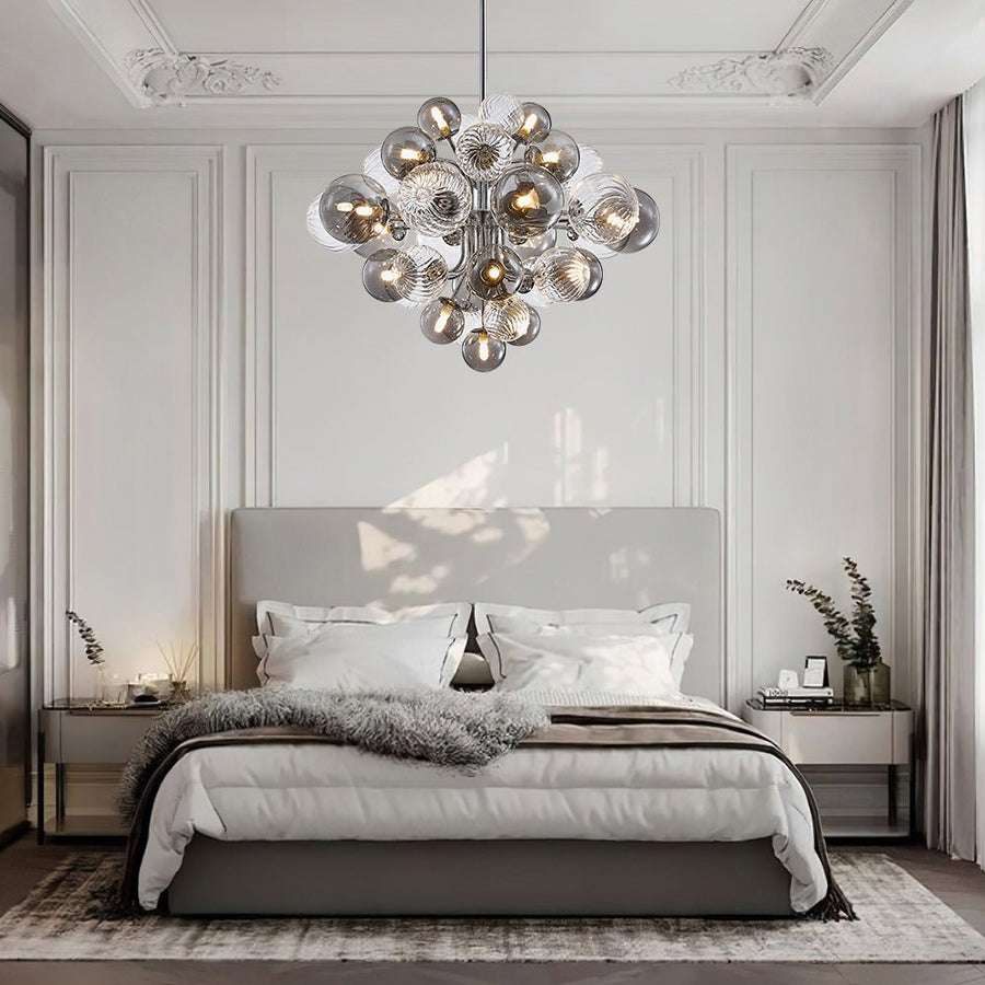 Glass Globe Bubble Chandelier 23.6"/31.5" Cluster Wide Large Chandelier