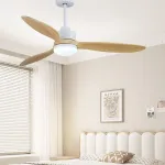 Modern chandeliers ceiling fans with lights white（black） wood color 52inch